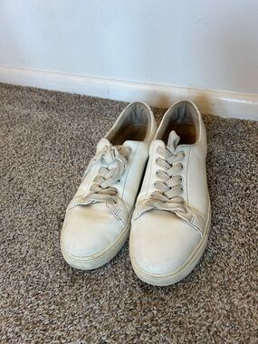 Joie Men's Low-Top Leather Sneakers in Off-White